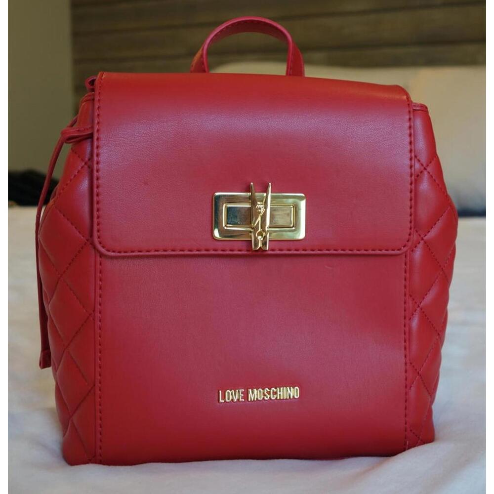 Love Moschino Red Quilted Backpack